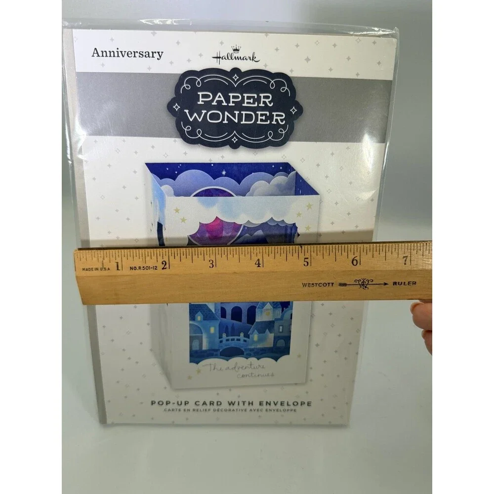 Hallmark Paper Wonder Pop-Up Anniversary Card Castle Hot Air Balloon Night Sky